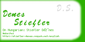 denes stiefler business card